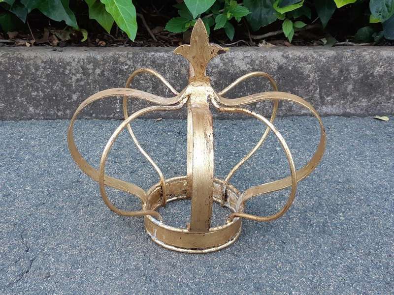 A Hand-Gilded Wrought Iron Decorative Crown