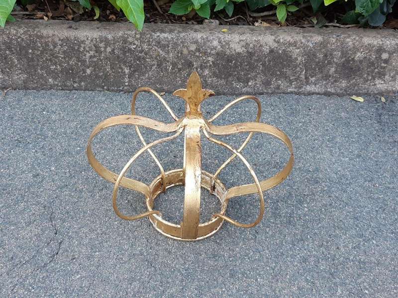 A Hand-Gilded Wrought Iron Decorative Crown