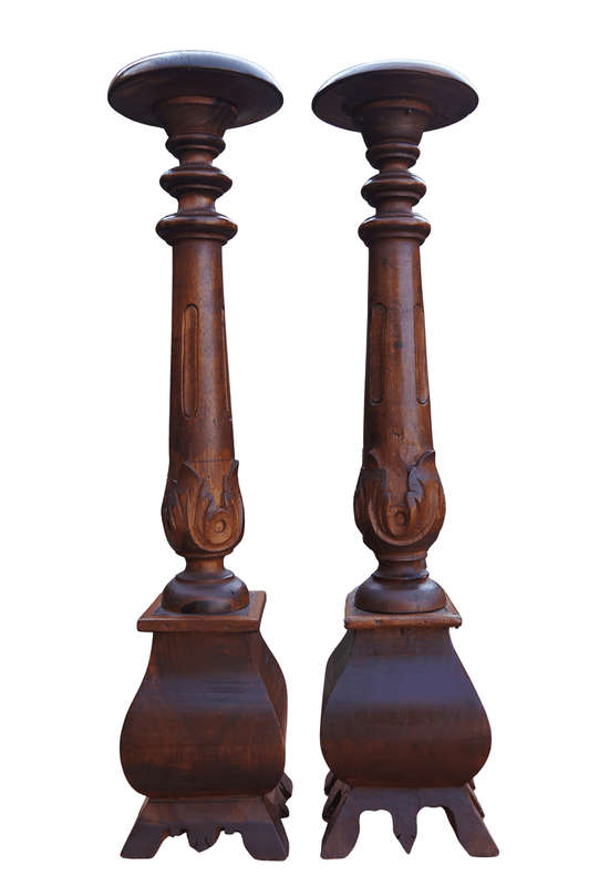 Pair Wooden Candlesticks