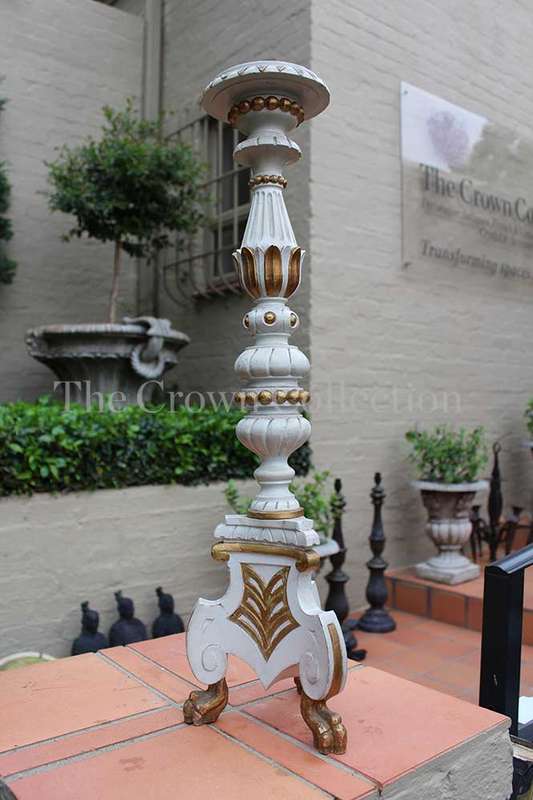 Painted Wood & Gilt Candlestick