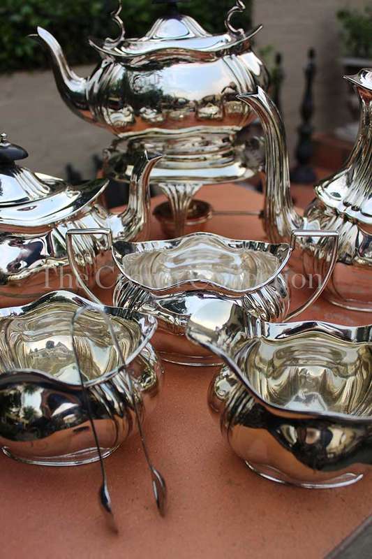 Set of 7 Sheffield Silver Plated Cameo Tea Service