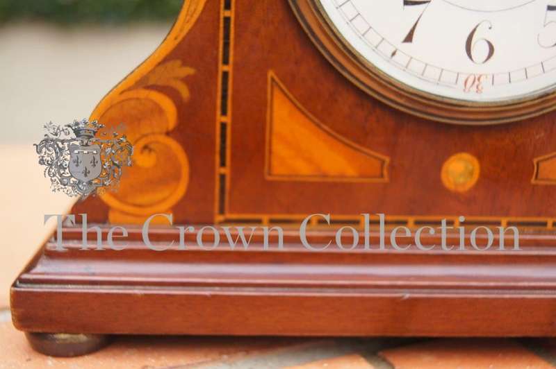 Edwardian Mahogany Inlaid Mantle Clock