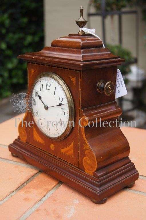 Edwardian Mahogany Inlaid Mantle Clock