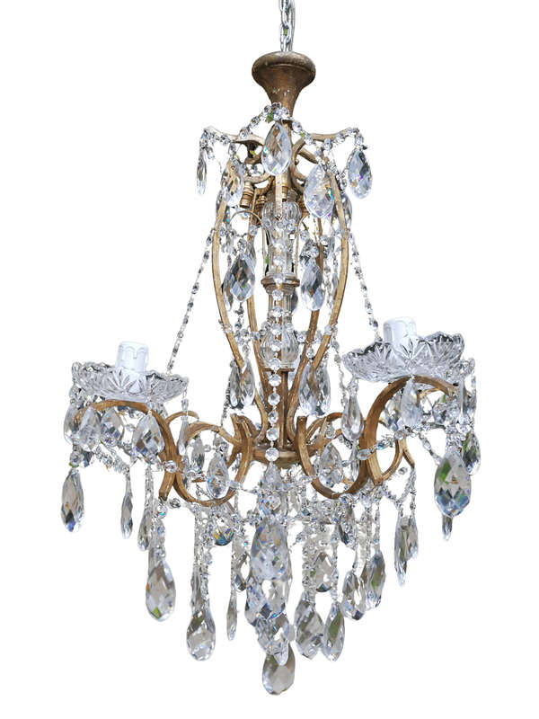 A French Style Brass & Crystal Chandelier