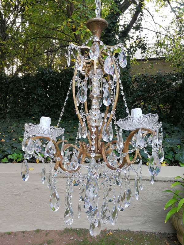 A French Style Brass & Crystal Chandelier