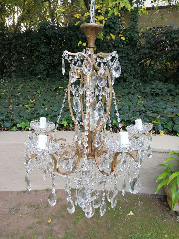 A French Style Brass & Crystal Chandelier