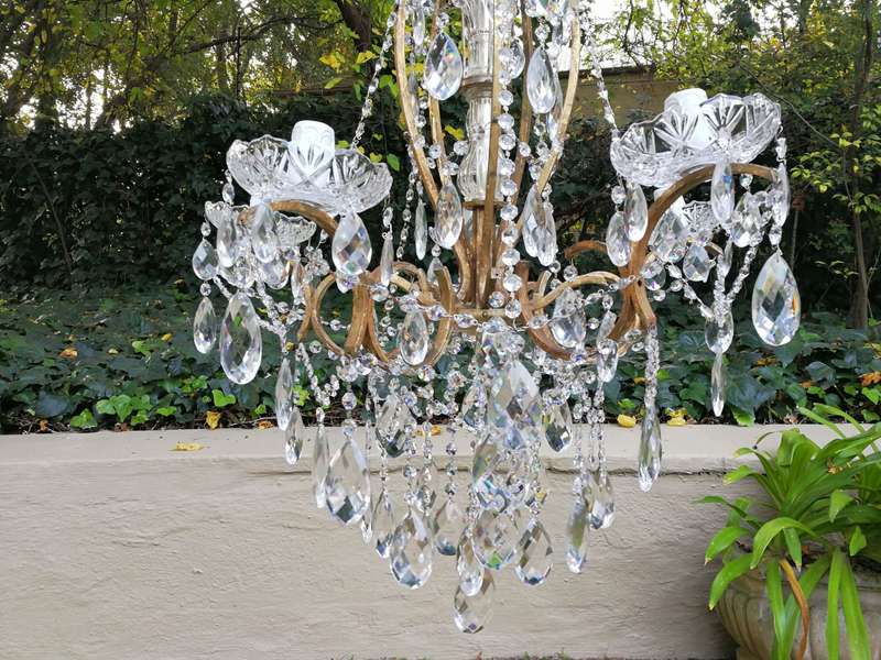 A French Style Brass & Crystal Chandelier