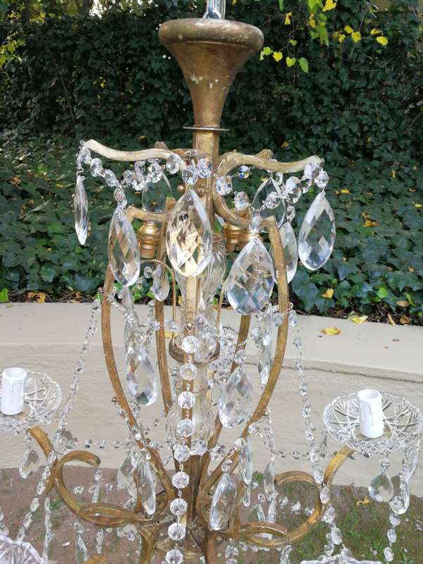 A French Style Brass & Crystal Chandelier