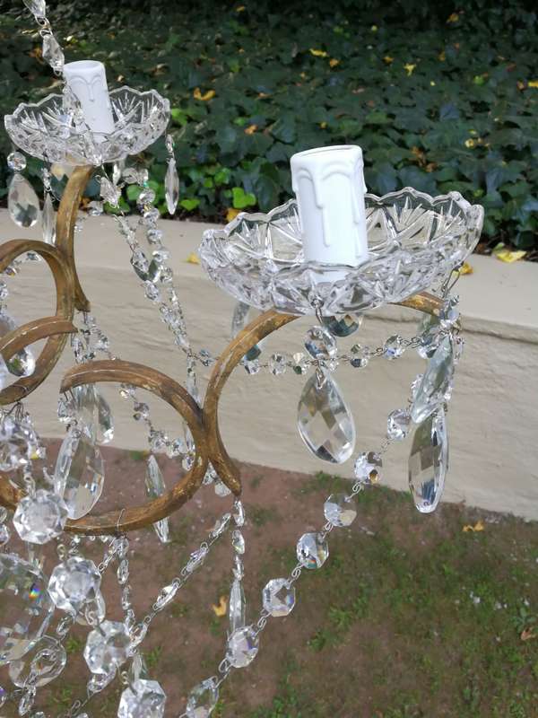 A French Style Brass & Crystal Chandelier