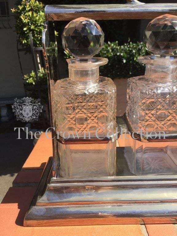 19th Century Sheffield Plate 3 Bottle Tantalus