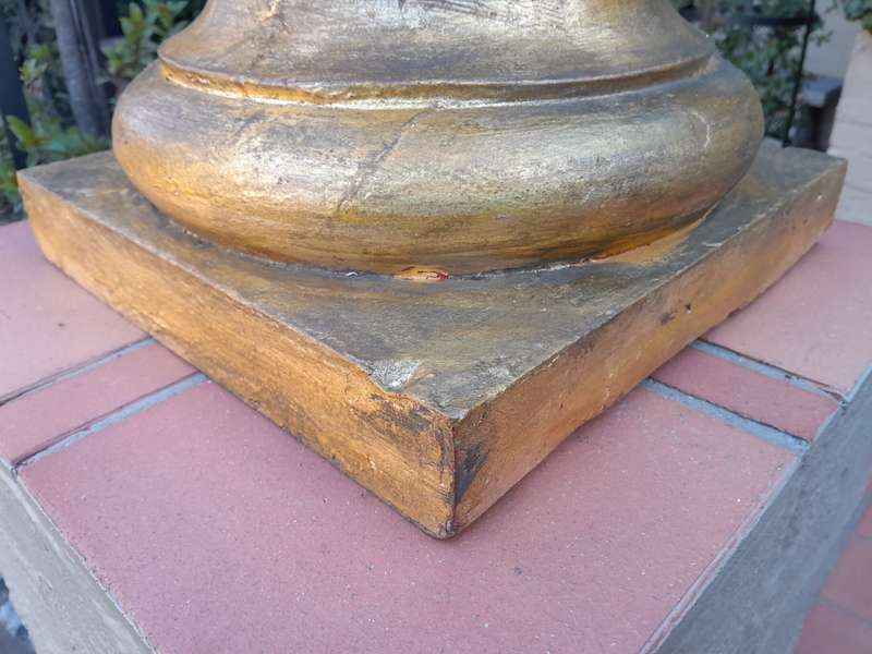 Wooden Candle Holder Hand Gilded in Gold Leaf