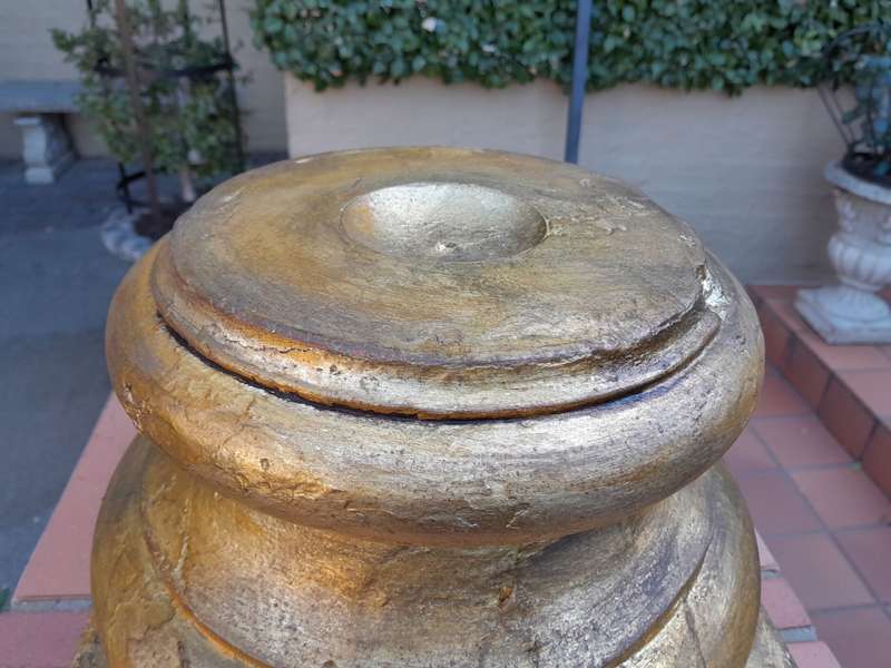 Wooden Candle Holder Hand Gilded in Gold Leaf