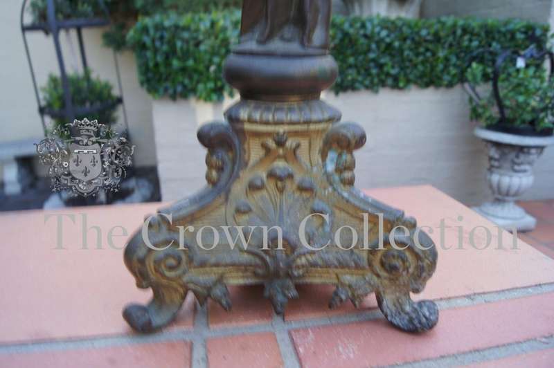 Napoleon III Gothic Revival Gilt Bronze Altar Candelabra from French Catholic Church