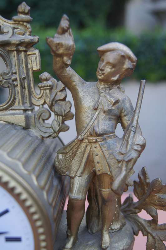 Vintage Bronze Casted French Style Mantle Clock