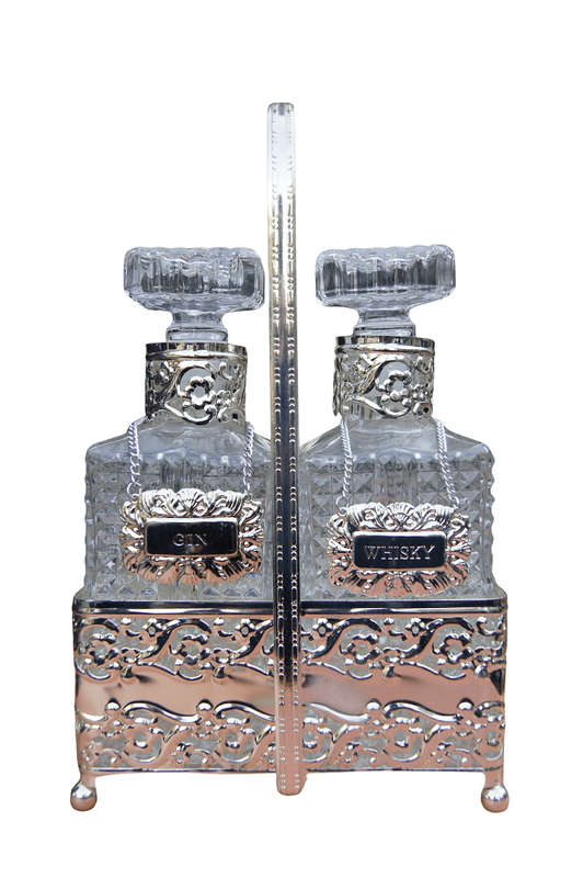 Vintage Silver Plated Tantalus (2 Decanter Set)