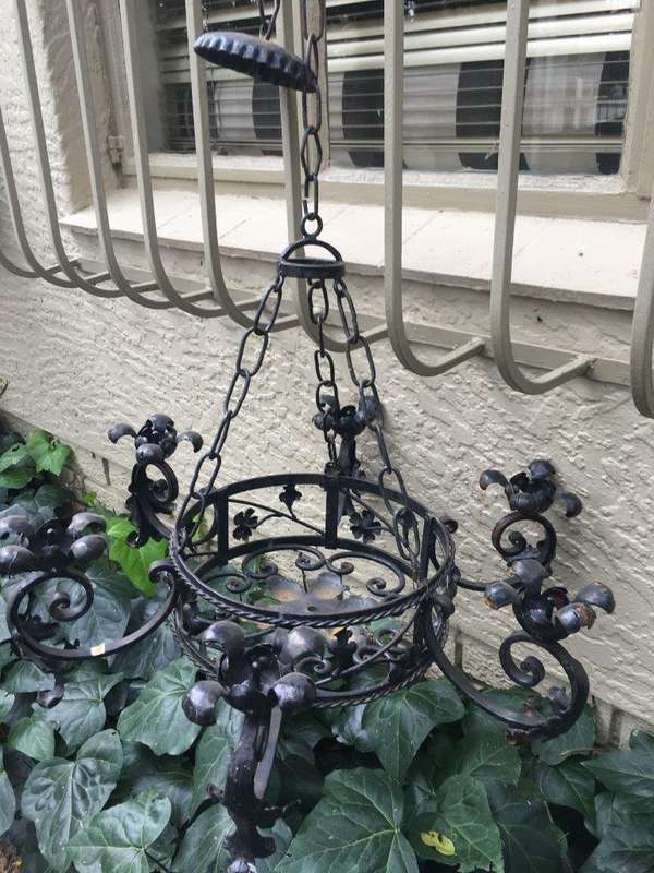 Wrought Iron Hanging Candelabra