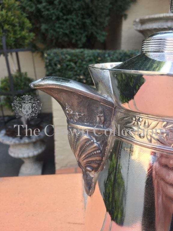Antique Victorian Silver Plate Water Pitcher, circa mid 1800 (has dents and tarnished) - ND