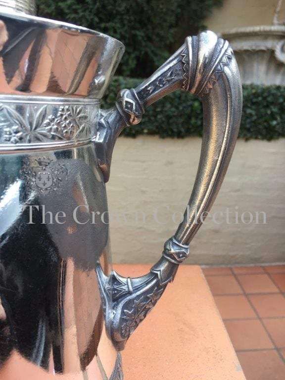 Antique Victorian Silver Plate Water Pitcher, circa mid 1800 (has dents and tarnished) - ND