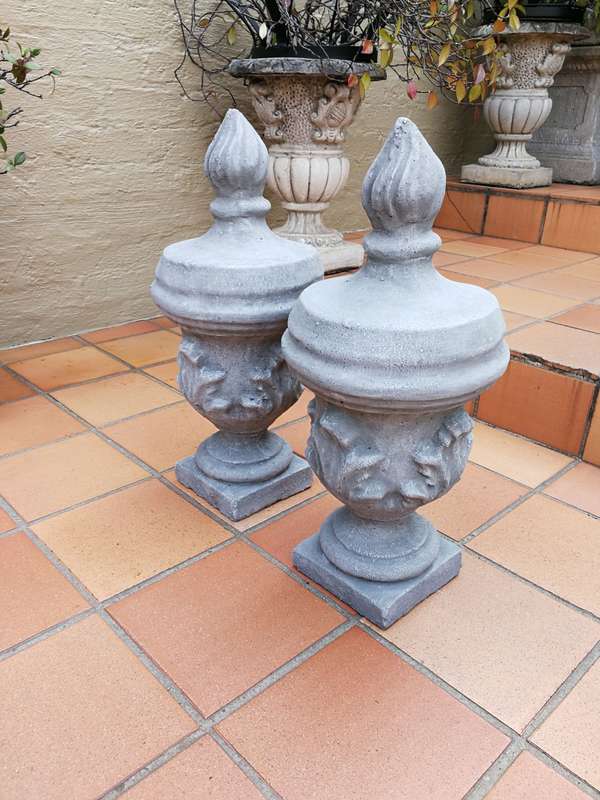 Pair of Concrete Urns