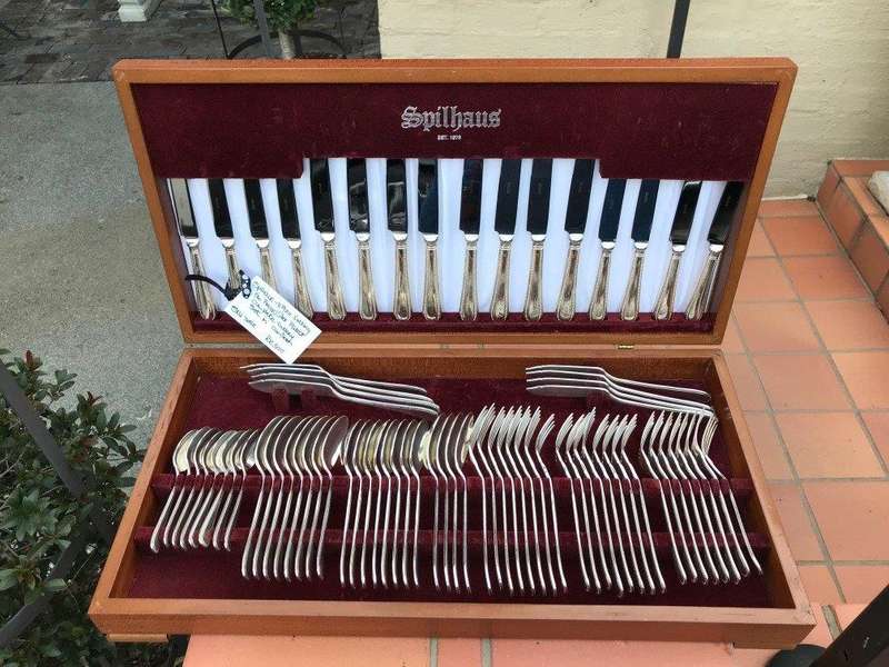 Spilhaus Silver Plated Complete Cutlery Set in Wooden Case. 8 Place -77 Piece.