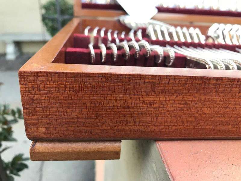 Spilhaus Silver Plated Complete Cutlery Set in Wooden Case. 8 Place -77 Piece.