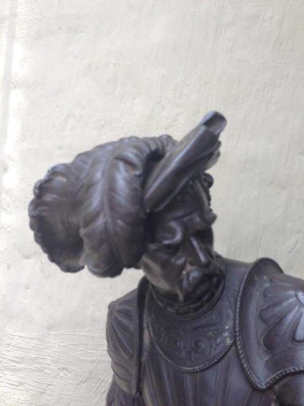 A pair of late 19thC/early 20thC spelter Cavalier Figures
