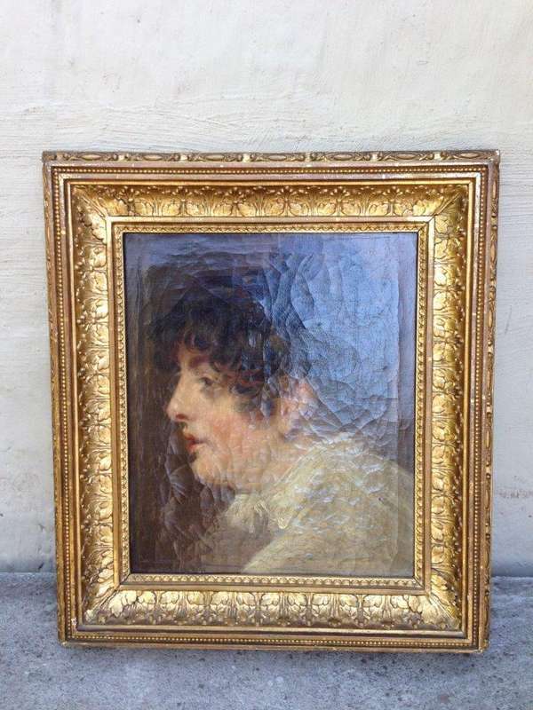 George Francis Joseph, Portrait Of Lady, Oil On Canvas, Artist's Name On The Back