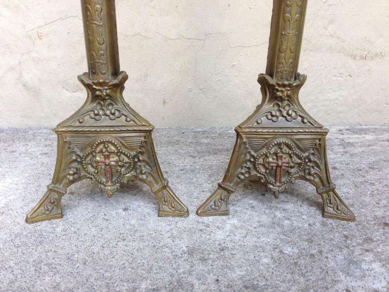 A set of 2 Antique Alter Candle Prickets
