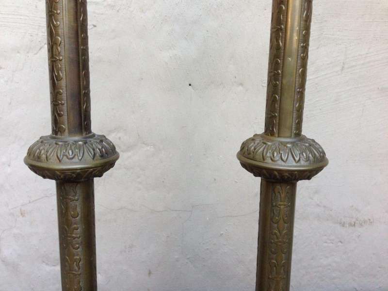 A set of 2 Antique Alter Candle Prickets
