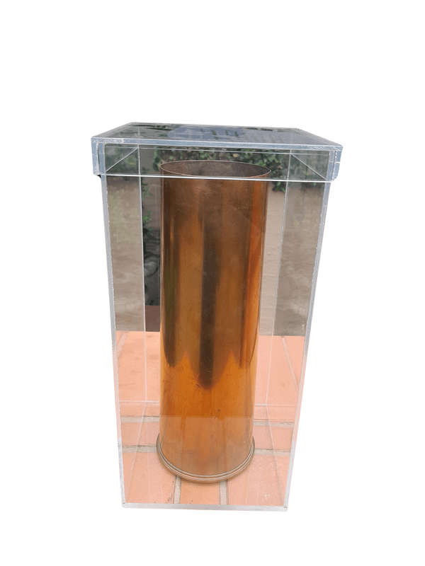 Brass Cannon Shell Circa 1955 in Perspex Box