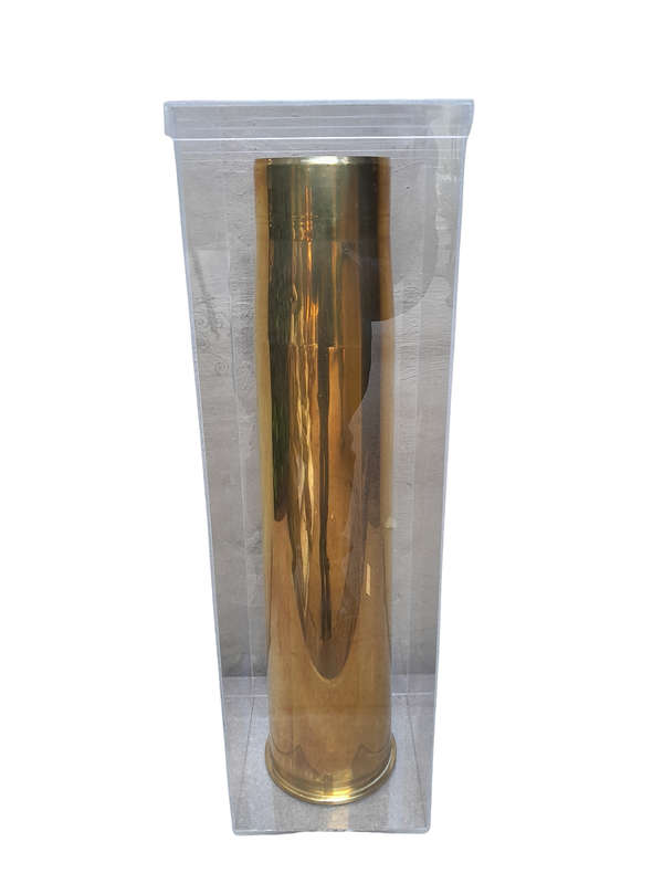 Large Brass Shell Casing In Perspex Display Box