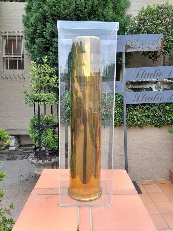 Large Brass Shell Casing In Perspex Display Box