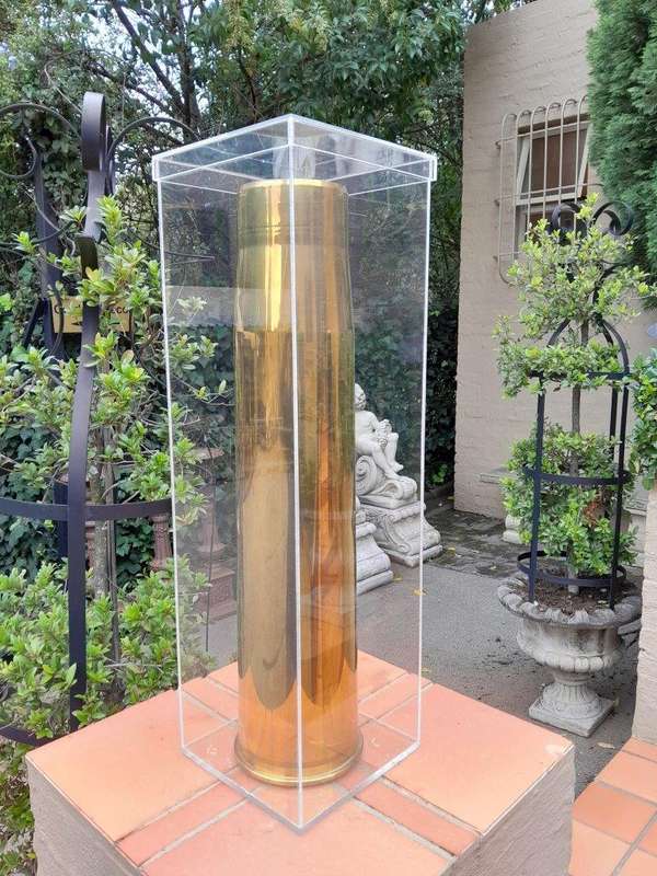 Large Brass Shell Casing In Perspex Display Box