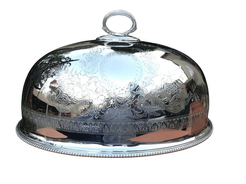 Large Victorian Mappin & Webb silver plated meat dome