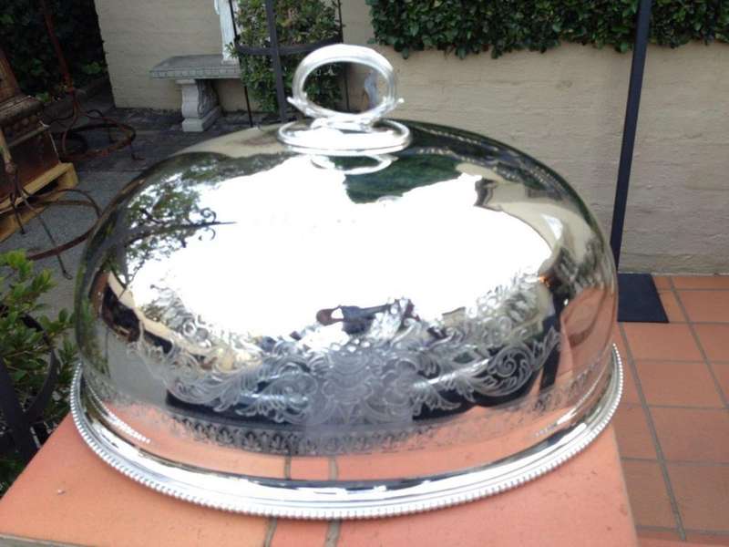 Large Victorian Mappin & Webb silver plated meat dome