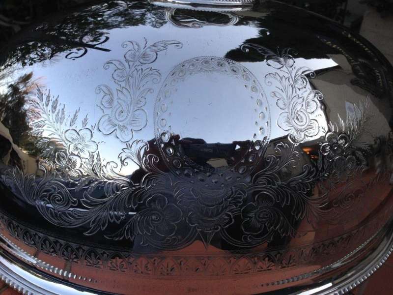 Large Victorian Mappin & Webb silver plated meat dome