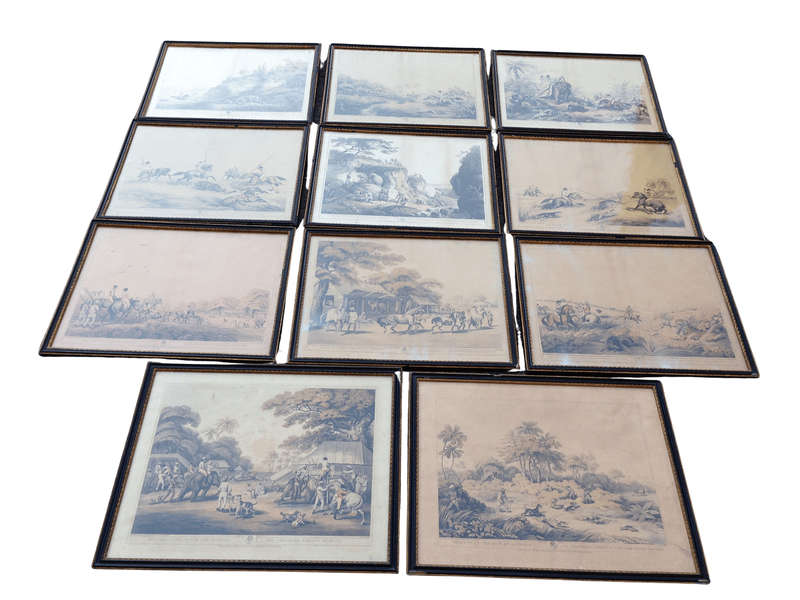 Set Of 11 Samuel Howitt And Captain Thomas Williamson Hand Coloured Etchings