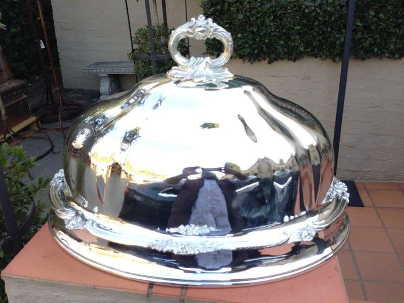 A 20th Century Ornate and Large Size Silver Plated Food Dome ND