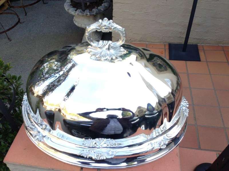 A 20th Century Ornate and Large Size Silver Plated Food Dome ND