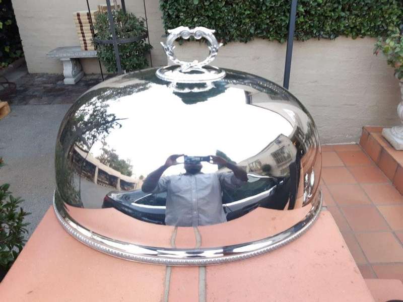 Silver-plate food dome
