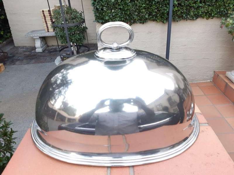 Silver-plate food dome