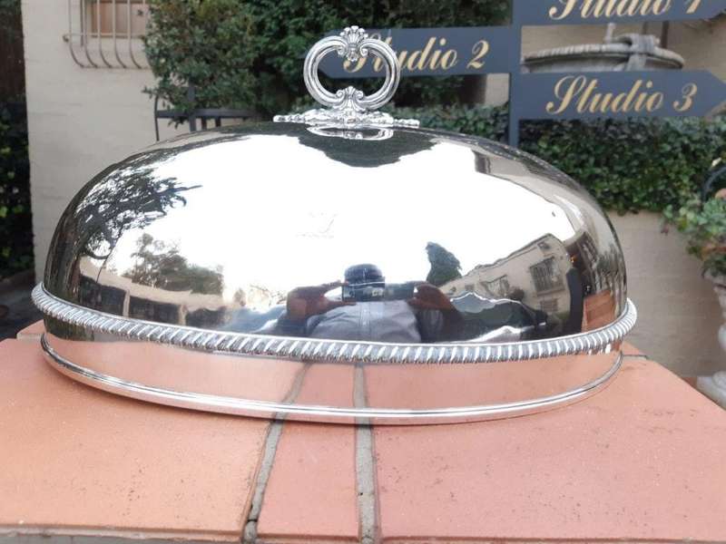 Silver-plate food dome