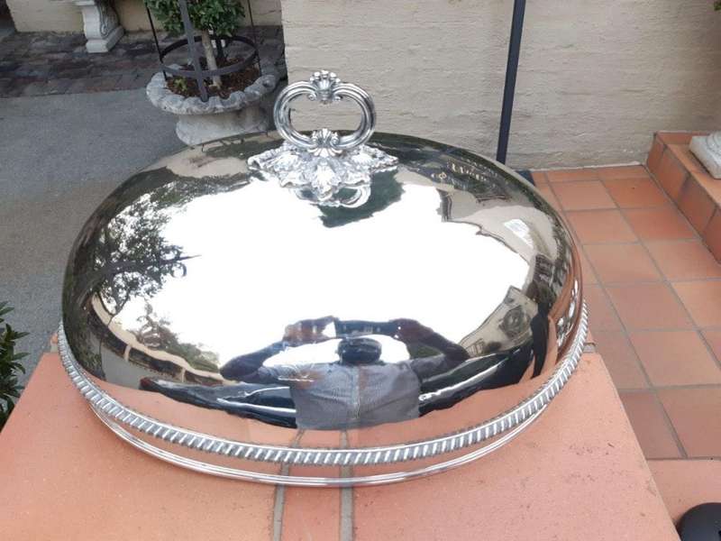 Silver-plate food dome