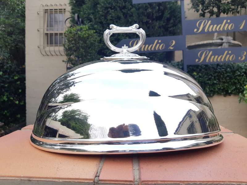 Silver-plate food dome