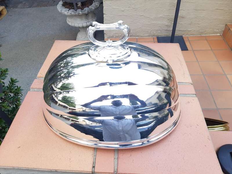 Silver-plate food dome