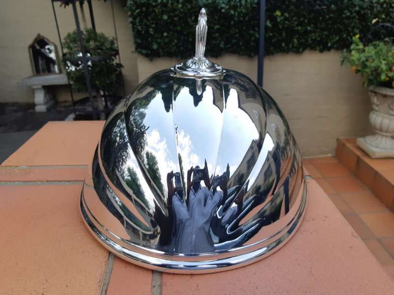 Silver-plate food dome