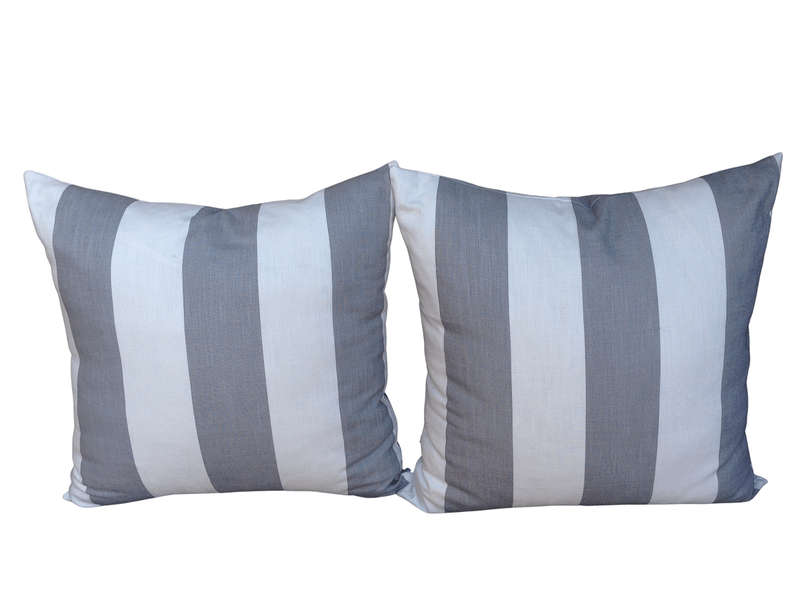 A Grey & White Stripped Cushion