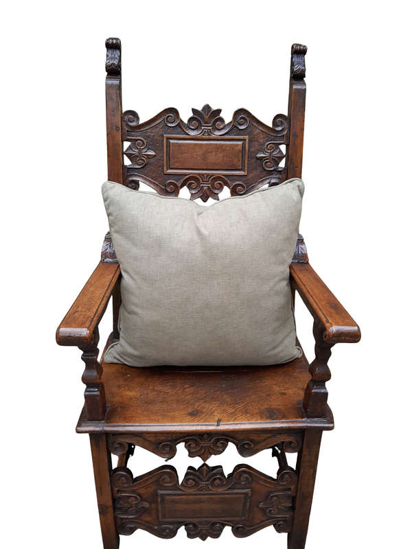 An English Khaki Linen Cushion