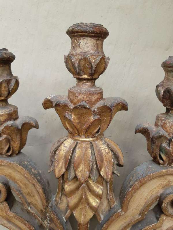 A 19th Century Pair Of Italian Five-Light Giltwood Candelabra