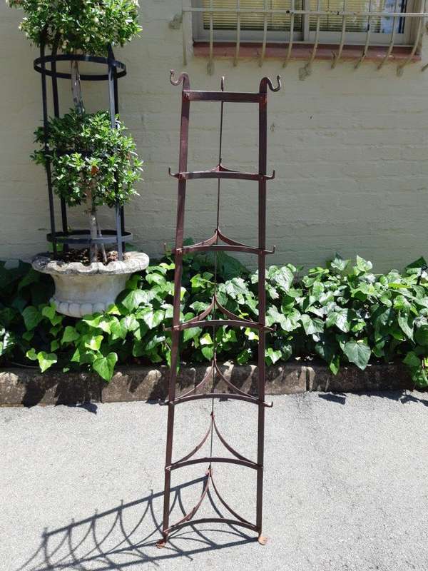 Antique metal pot rack, 19th century